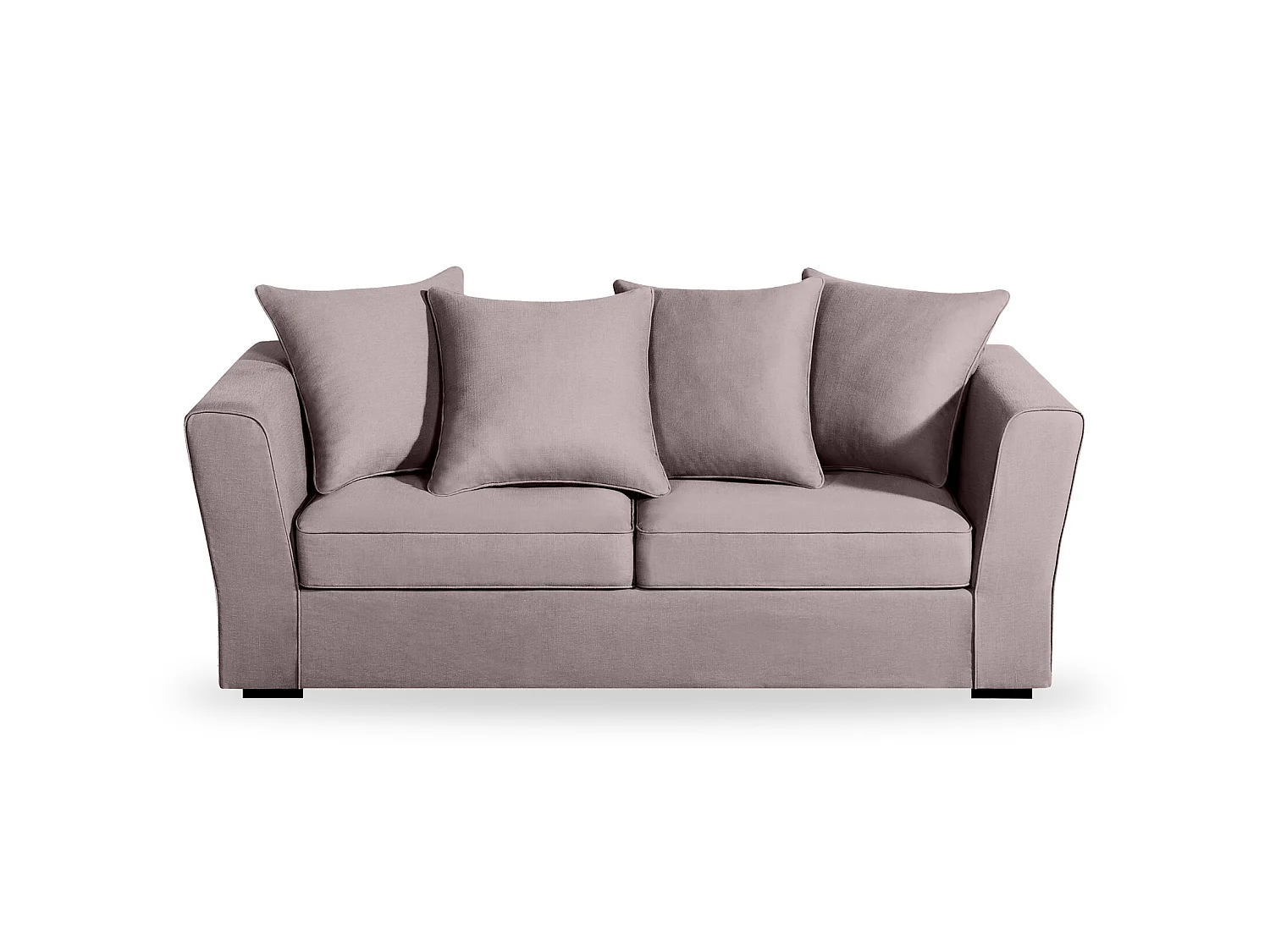 Canapé 3 pl YSER 200 cm fixe tissu Tradition Taupe - 100% déhoussable - Fab. France