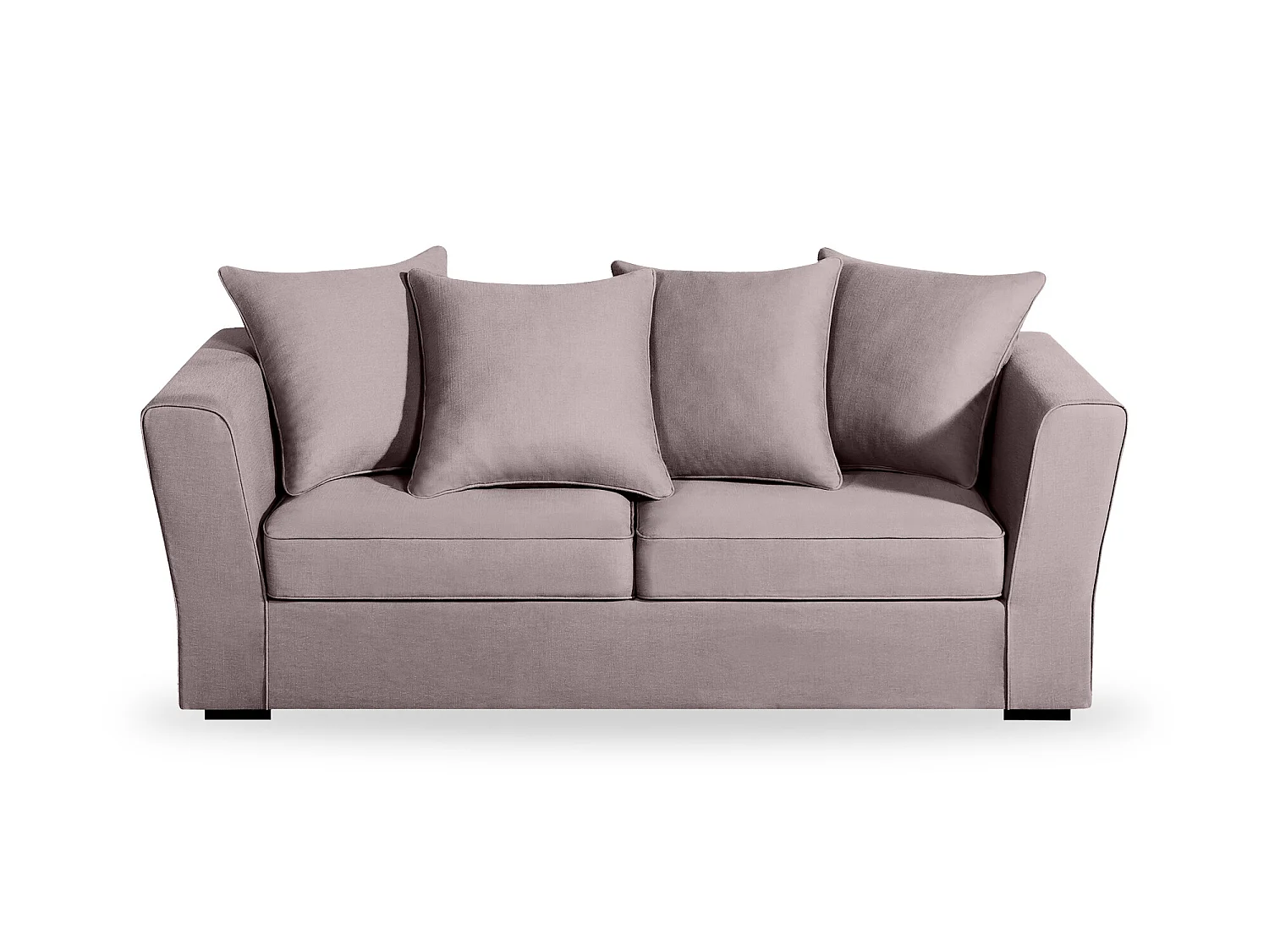 Canapé 3 pl YSER 200 cm fixe tissu Tradition Taupe - 100% déhoussable - Fab. France