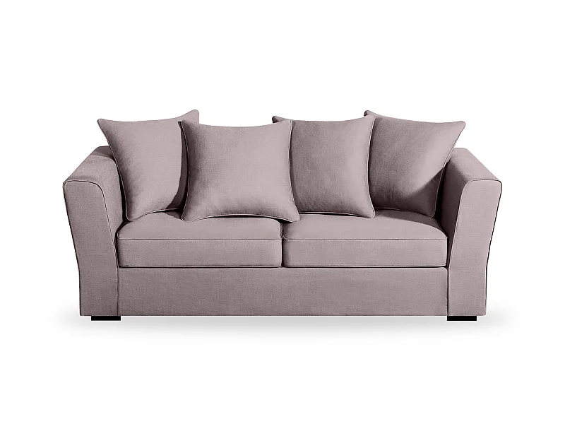 Canapé 3 pl YSER 200 cm fixe tissu Tradition Taupe - 100% déhoussable - Fab. France