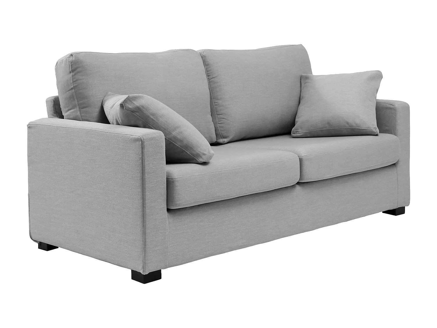 Canapé 3 pl LYS 175 cm fixe tissu Tradition Gris Clair - 100% déhoussable - Fab. France