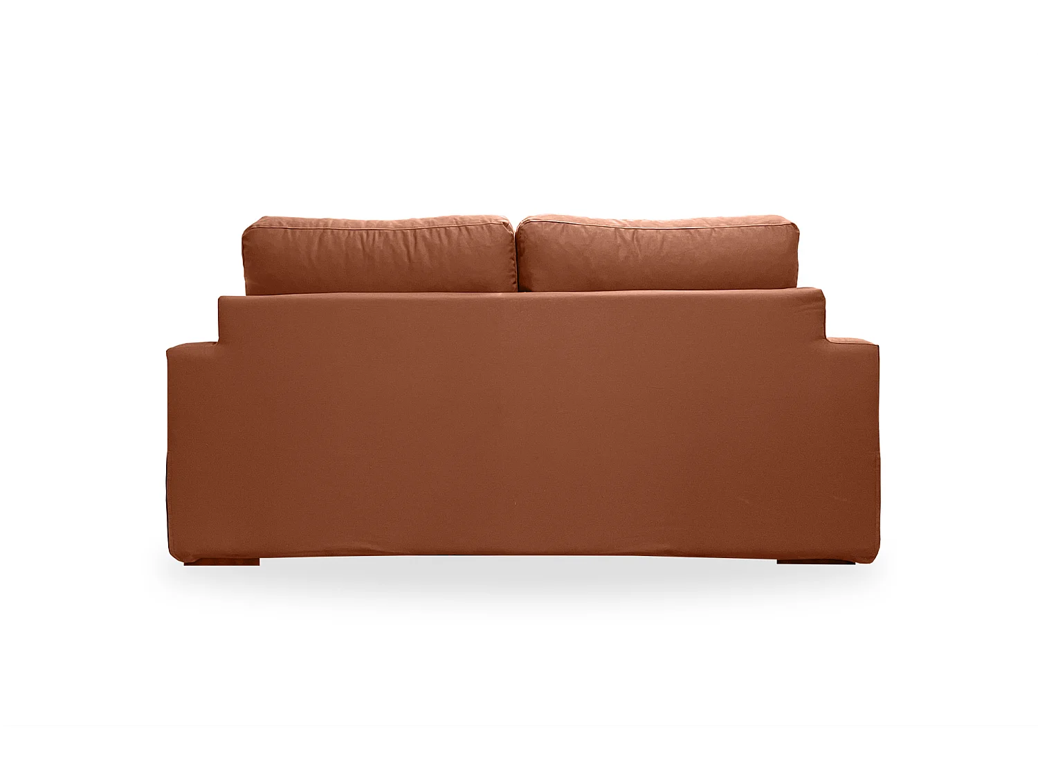 Canapé 2 pl TRESSIN 170 cm fixe tissu coton Terracotta - 100% déhoussable - Fab. France