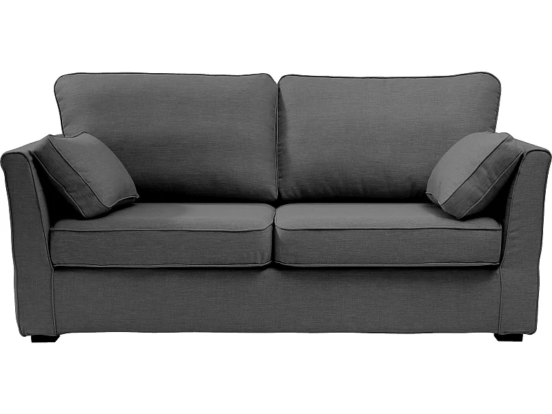 Canapé 3 pl ESCAUT 185 cm fixe tissu Tradition Anthracite - 100% déhoussable - Fab. France