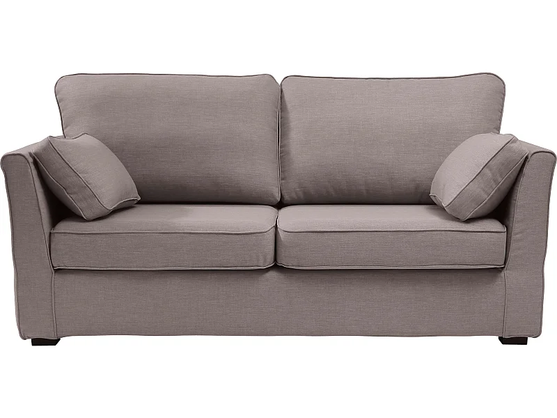 Canapé 3 pl ESCAUT 185 cm fixe tissu Tradition Taupe - 100% déhoussable - Fab. France