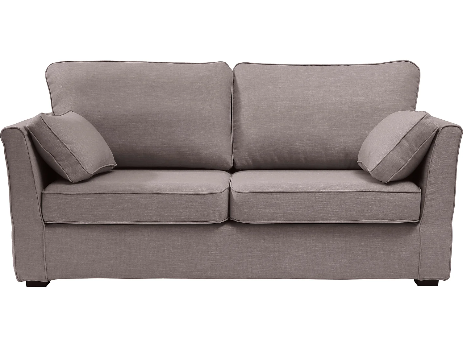 Canapé 3 pl ESCAUT 185 cm fixe tissu Tradition Taupe - 100% déhoussable - Fab. France