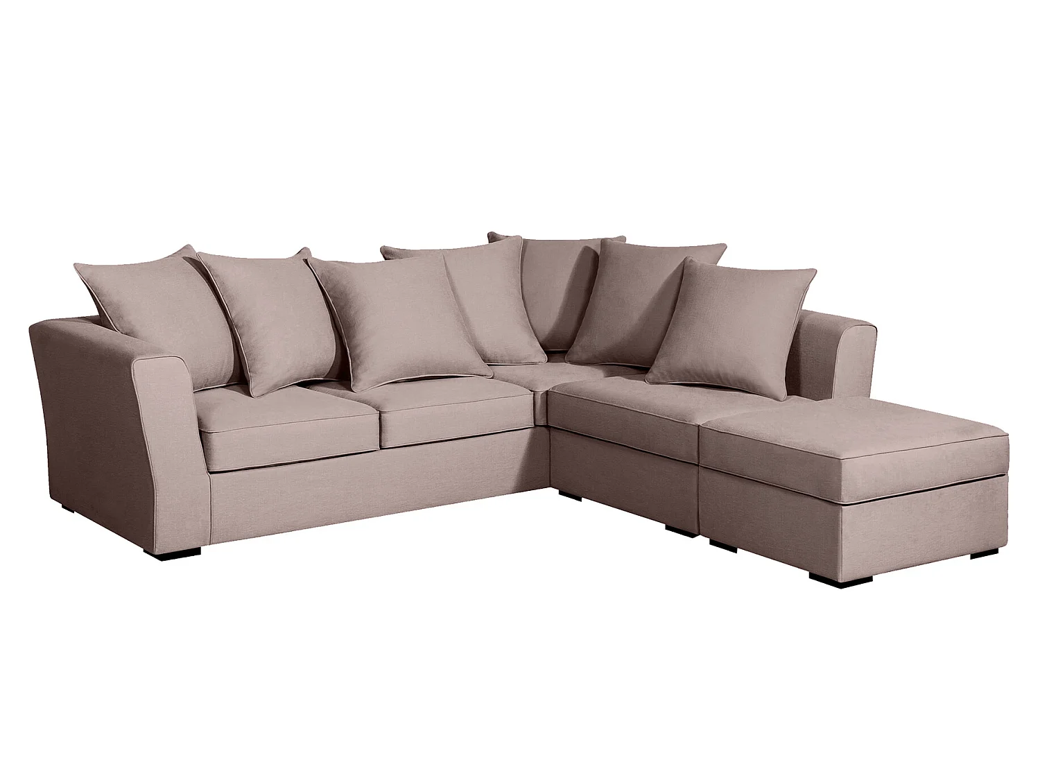 Canapé d'angle YSER fixe 240 x 236 cm Tradition Taupe - 100% déhoussable - Fab. en France