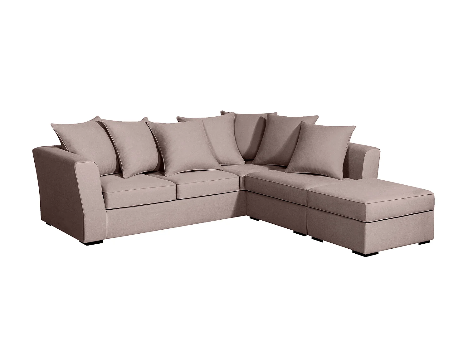 Canapé d'angle YSER fixe 240 x 236 cm Tradition Taupe - 100% déhoussable - Fab. en France
