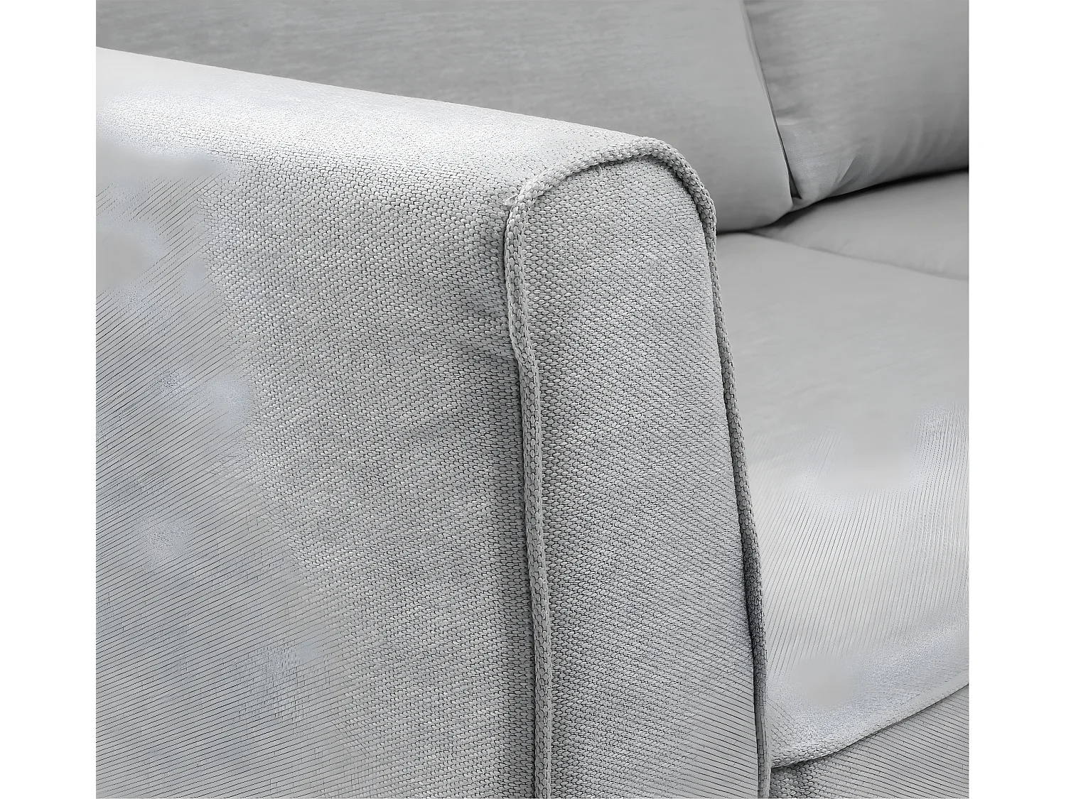 Canapé d'angle ESCAUT fixe 225 x 237 cm Tradition Gris Clair - 100% déhoussable - Fab. en France