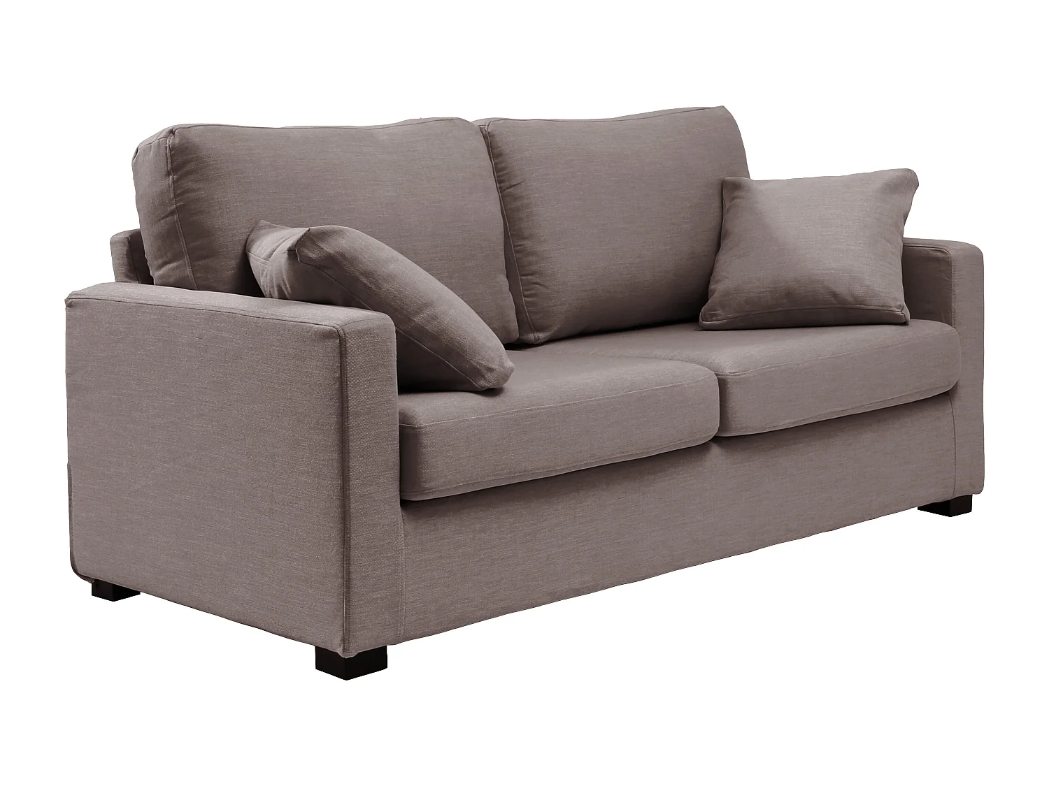 Canapé 3 pl LYS 175 cm fixe tissu Tradition Taupe - 100% déhoussable - Fab. France