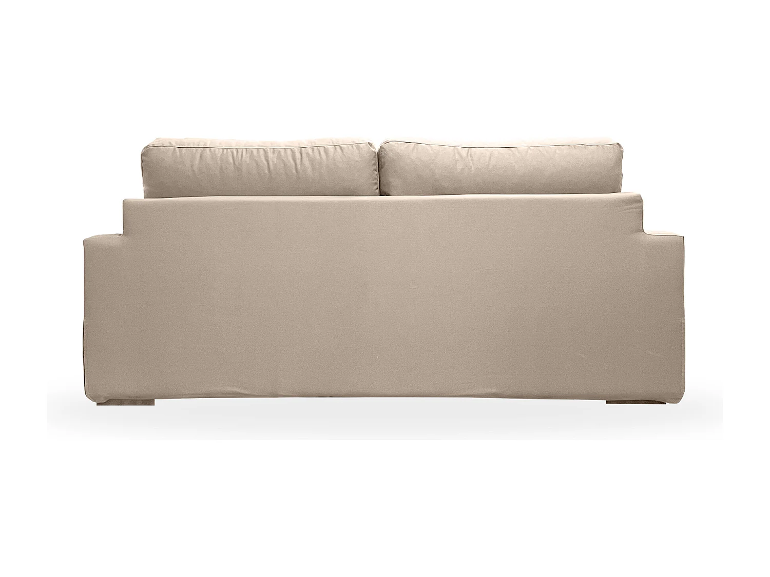 Canapé 3 pl TRESSIN 170 cm fixe tissu coton Taupe - 100% déhoussable - Fab. France