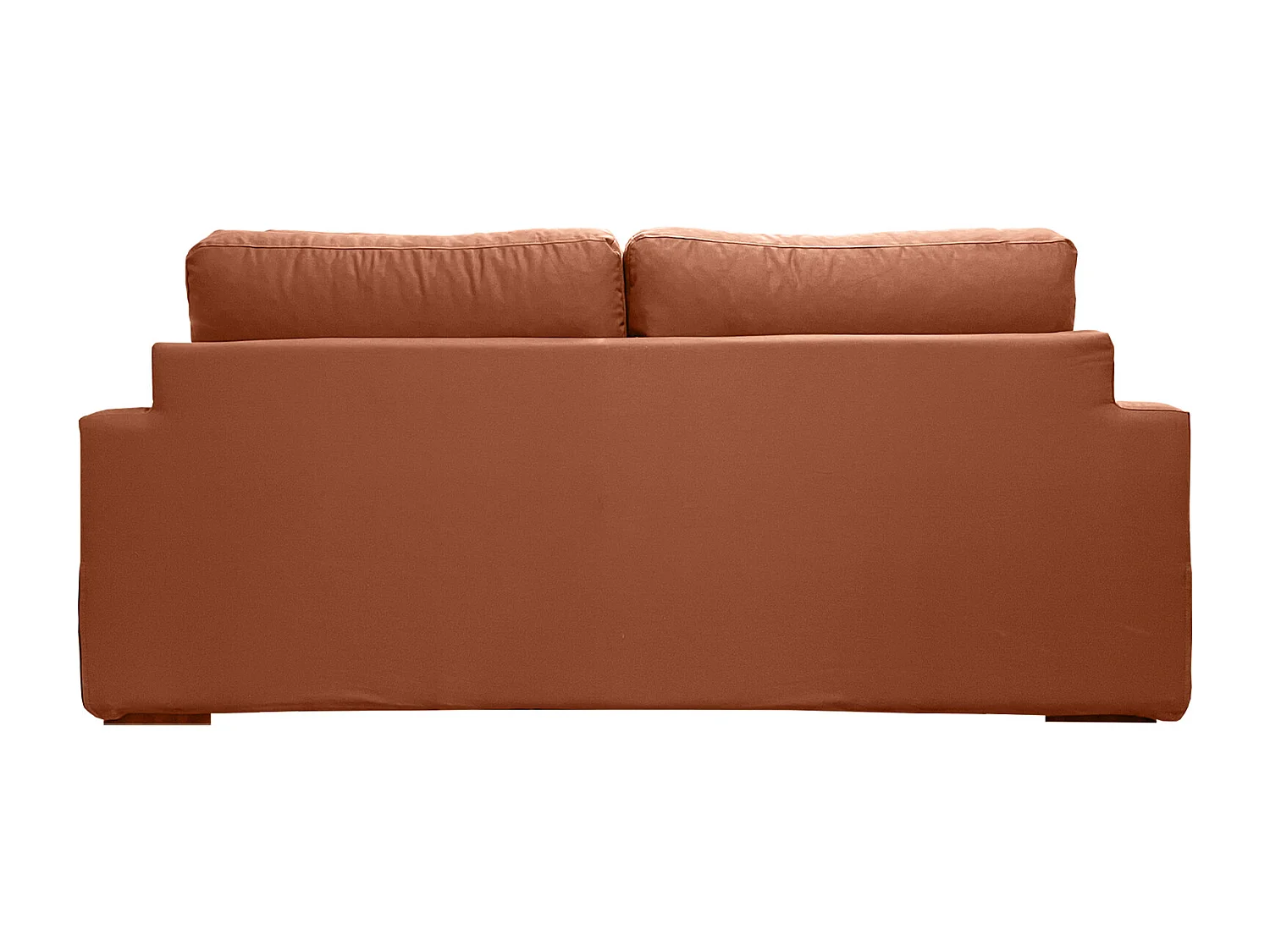 Canapé 3 pl TRESSIN 170 cm fixe tissu coton Terracotta - 100% déhoussable - Fab. France
