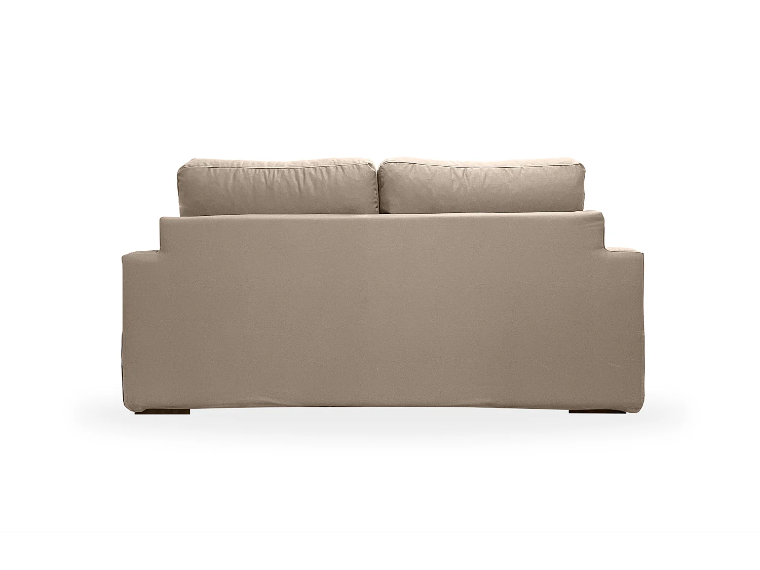 Canapé 2 pl TRESSIN 170 cm fixe tissu coton Taupe - 100% déhoussable - Fab. France