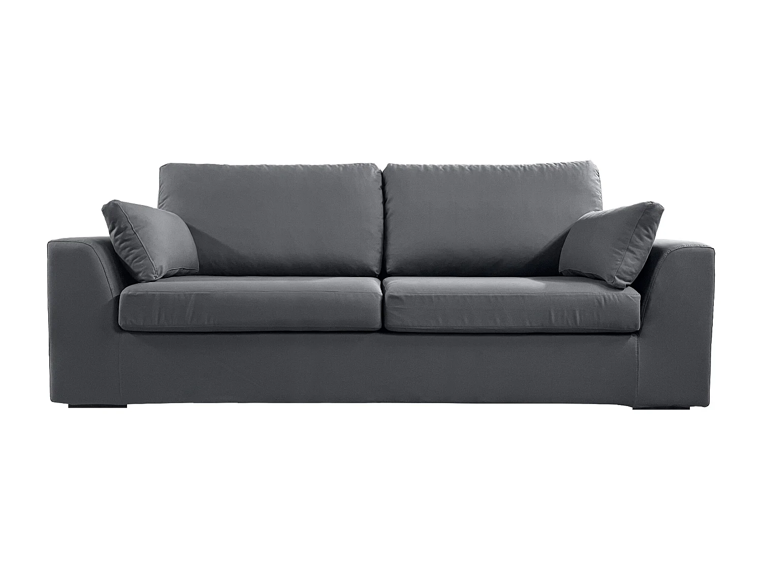 Canapé 4 pl TRESSIN 170 cm fixe tissu coton Anthracite - 100% déhoussable - Fab. France