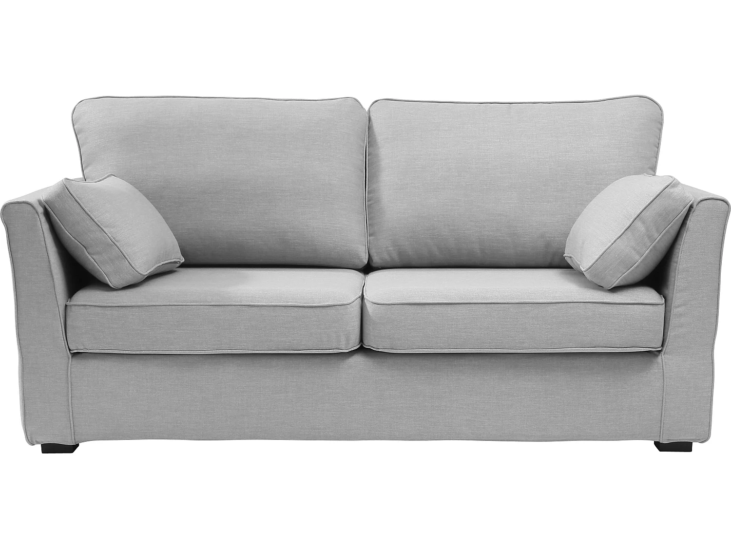 Canapé 3 pl ESCAUT 185 cm fixe tissu Tradition Gris Clair - 100% déhoussable - Fab. France