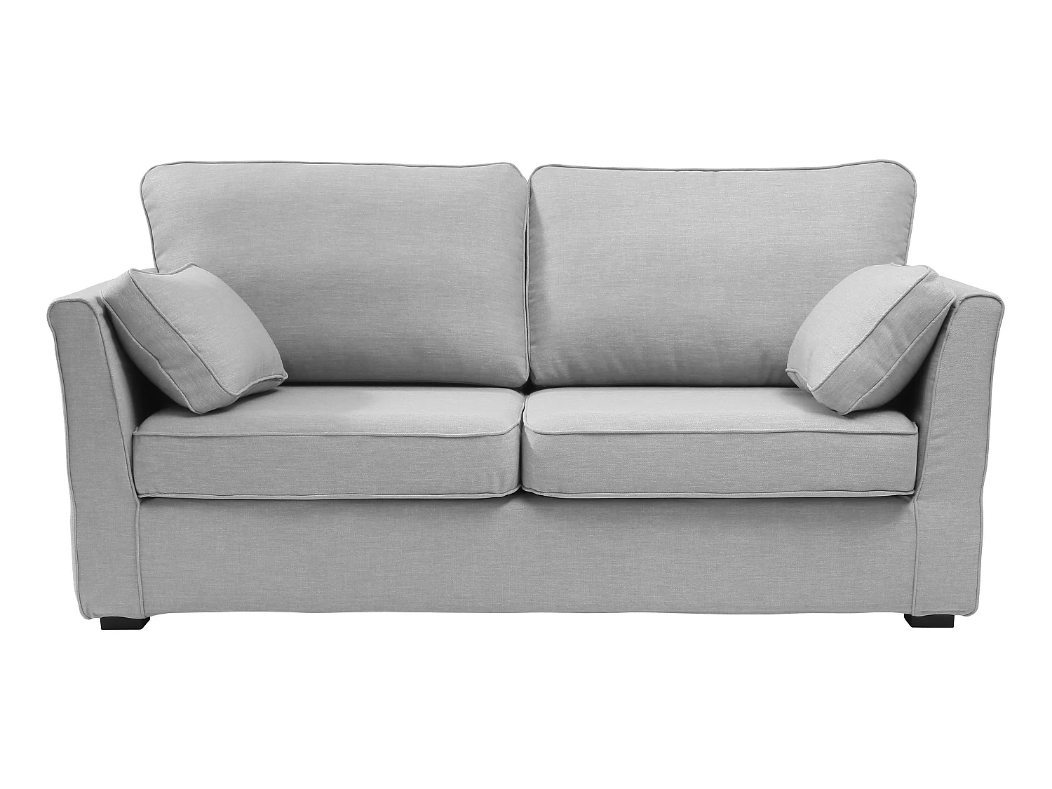 Canapé 3 pl ESCAUT 185 cm fixe tissu Tradition Gris Clair - 100% déhoussable - Fab. France