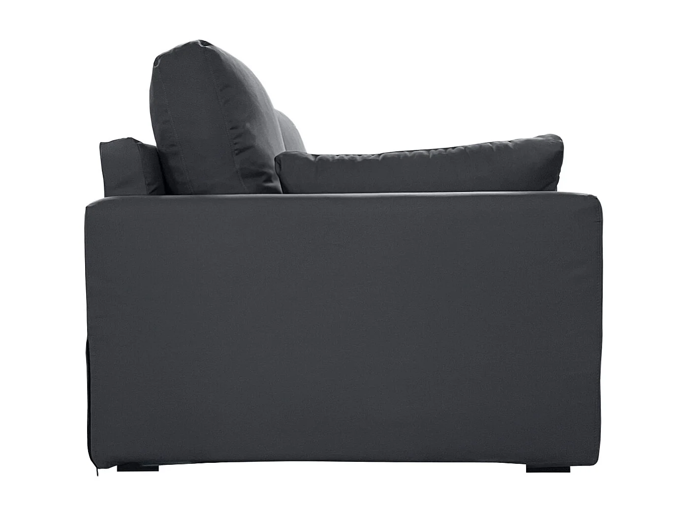 Canapé 3 pl TRESSIN 170 cm fixe tissu coton Anthracite - 100% déhoussable - Fab. France