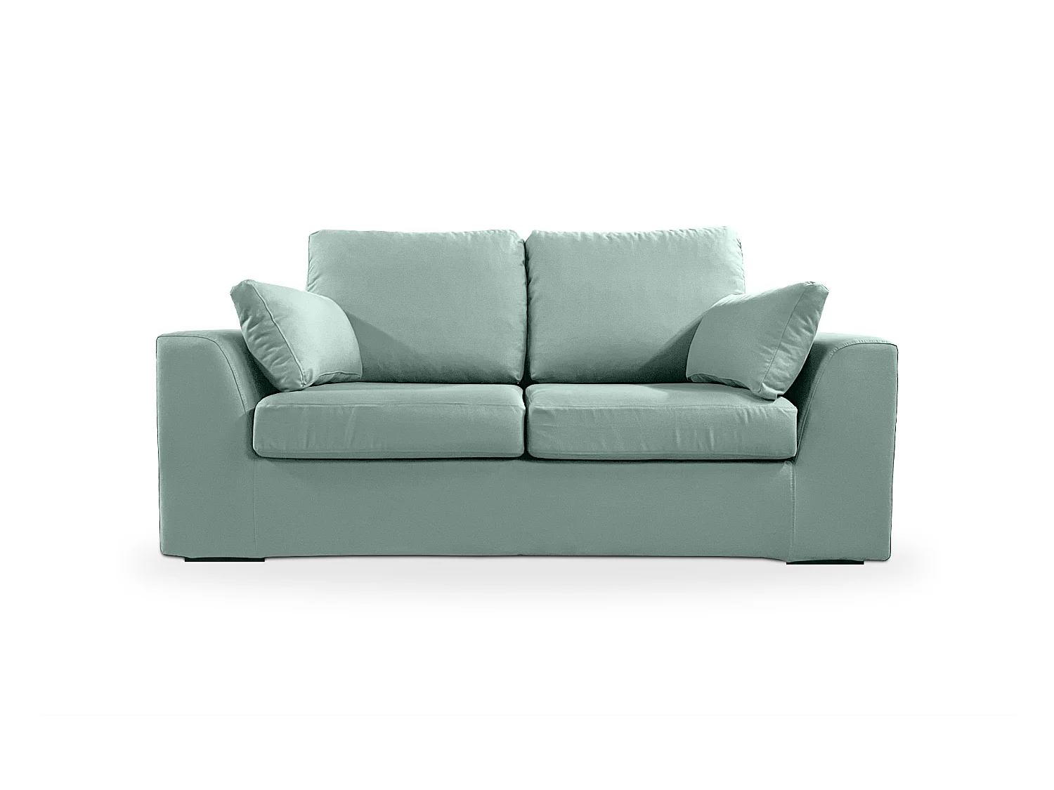 Canapé 2 pl TRESSIN 170 cm fixe tissu coton Céladon - 100% déhoussable - Fab. France
