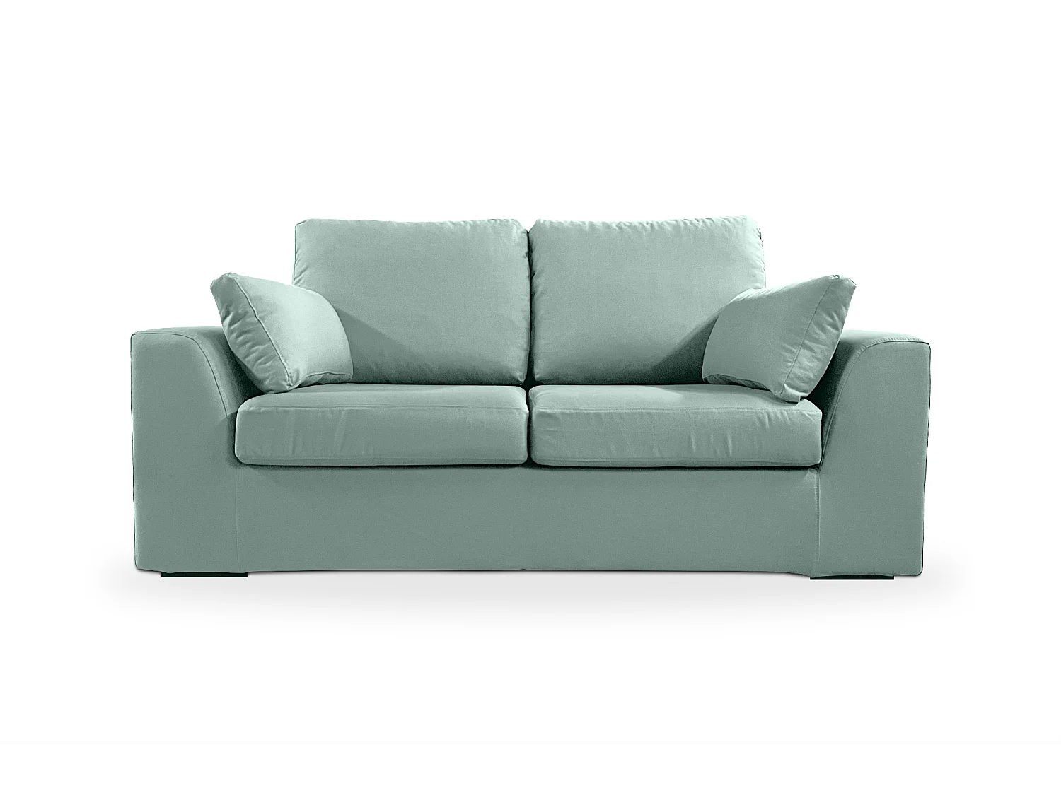 Canapé 2 pl TRESSIN 170 cm fixe tissu coton Céladon - 100% déhoussable - Fab. France