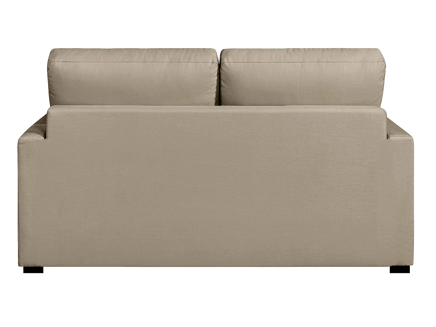 Canapé 2 pl LYS 155 cm fixe tissu Havane 100% Coton - 100% déhoussable - Fab. France