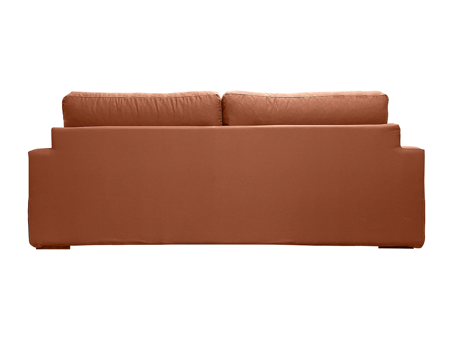 Canapé 4 pl TRESSIN 170 cm fixe tissu coton Terracotta - 100% déhoussable - Fab. France