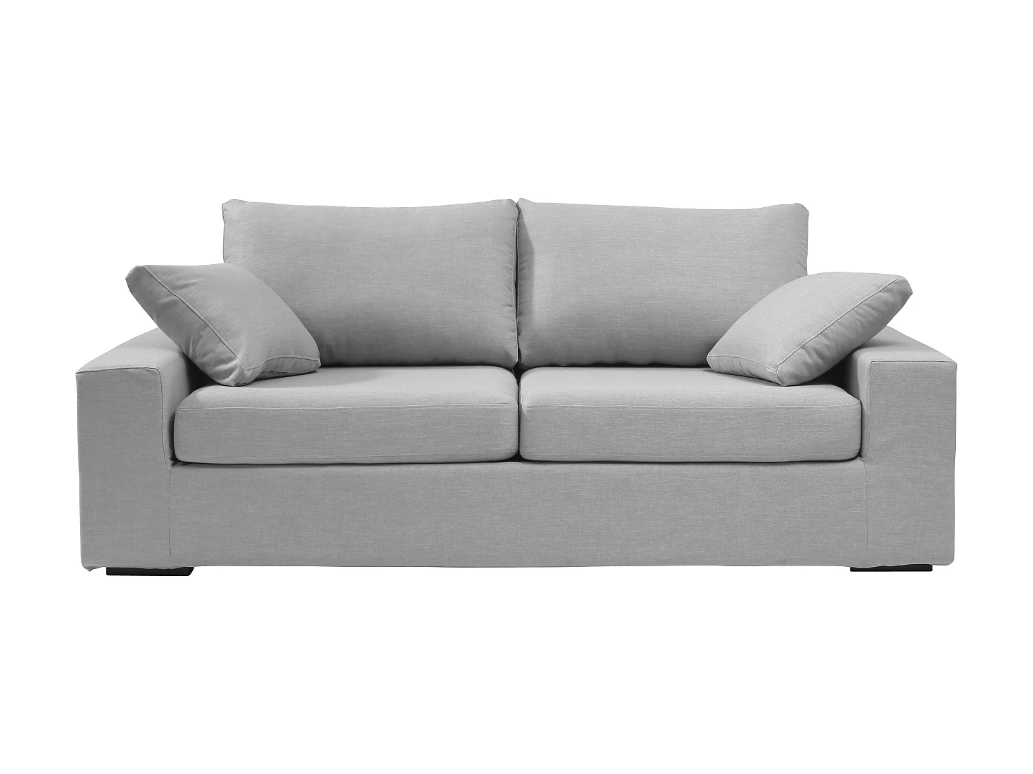 Canapé 3 pl DEULE 193 cm fixe tissu Tradition Gris Clair - 100% déhoussable - Fab. France