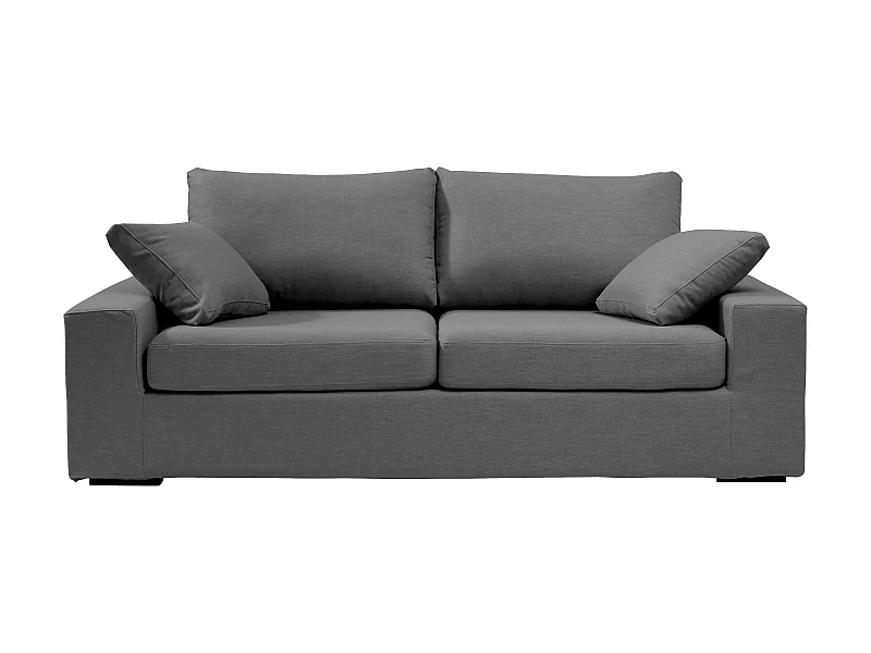 Canapé 3 pl DEULE 193 cm fixe tissu Tradition Anthracite - 100% déhoussable - Fab. France