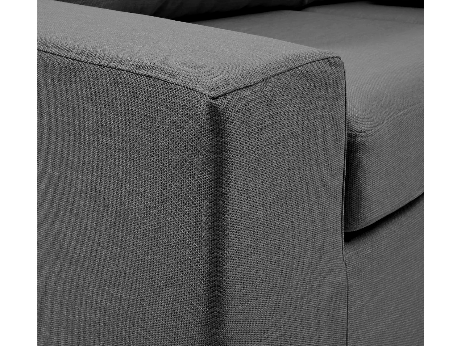 Canapé 3 pl DEULE 193 cm fixe tissu Tradition Anthracite - 100% déhoussable - Fab. France