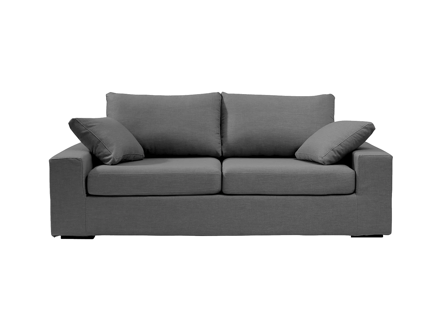 Canapé 3 pl DEULE 193 cm fixe tissu Tradition Anthracite - 100% déhoussable - Fab. France