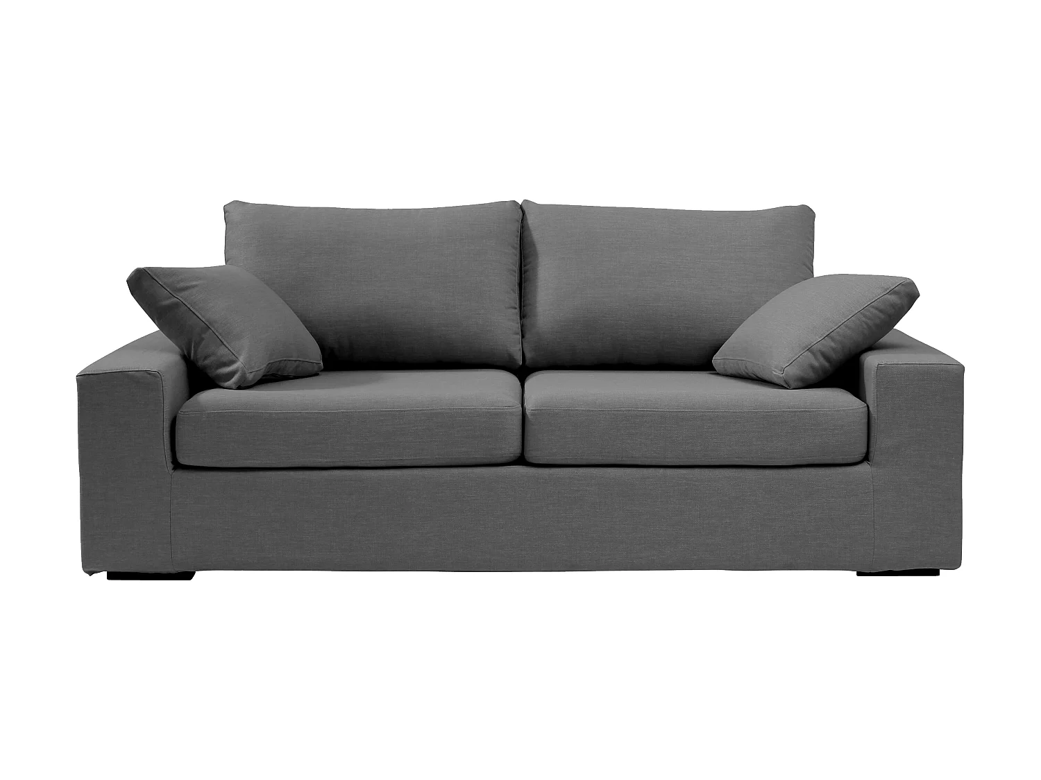 Canapé 3 pl DEULE 193 cm fixe tissu Tradition Anthracite - 100% déhoussable - Fab. France