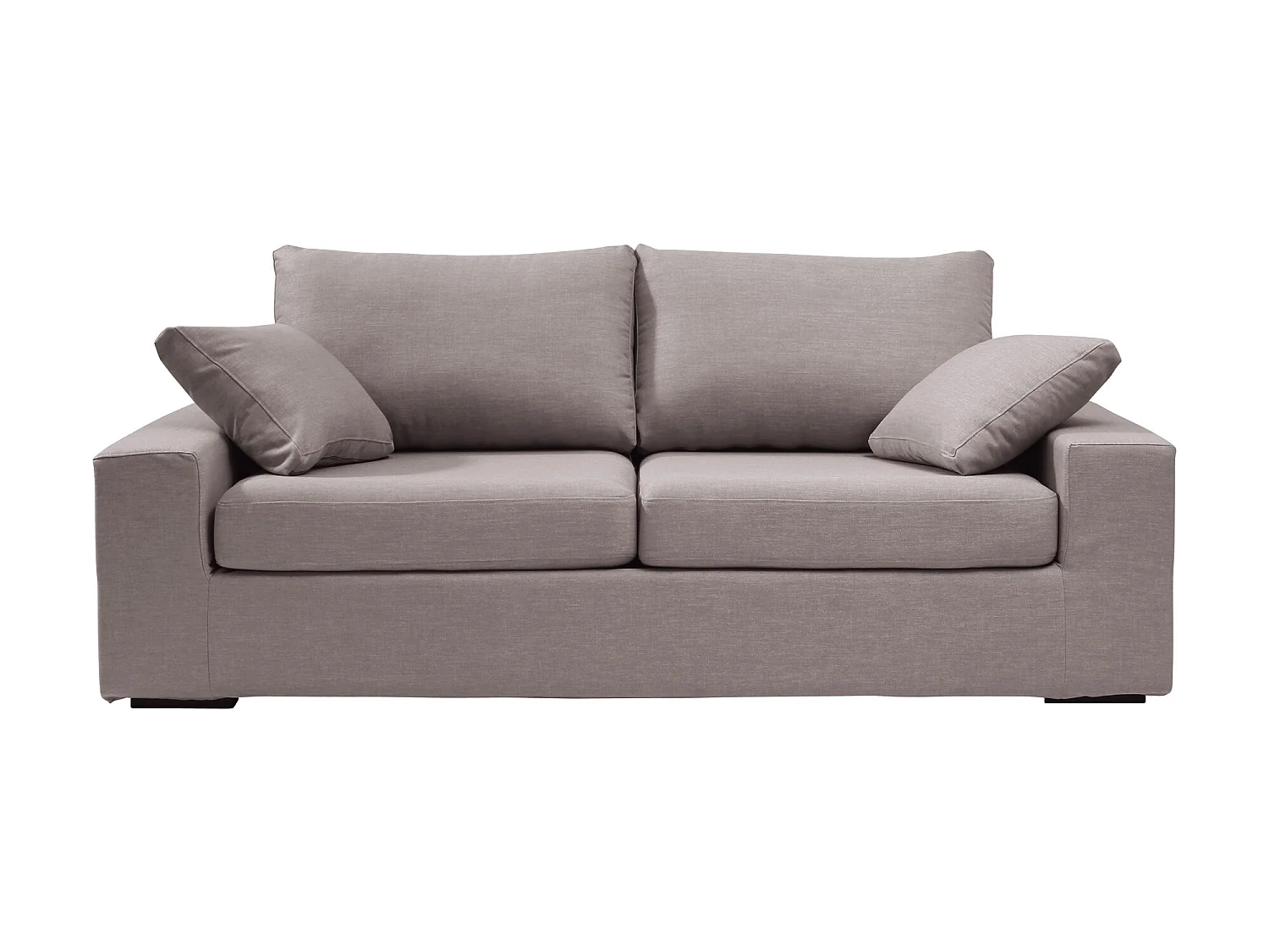 Canapé 3 pl DEULE 193 cm fixe tissu Tradition Taupe - 100% déhoussable - Fab. France