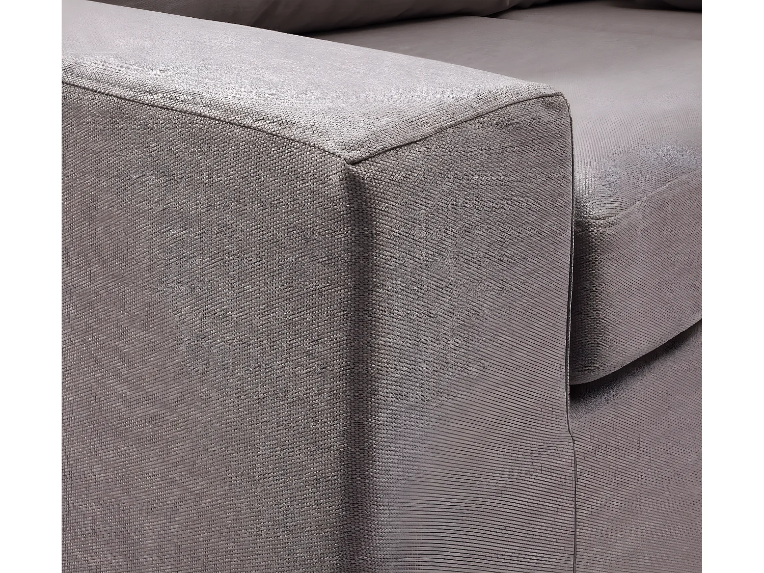 Canapé 3 pl DEULE 193 cm fixe tissu Tradition Taupe - 100% déhoussable - Fab. France