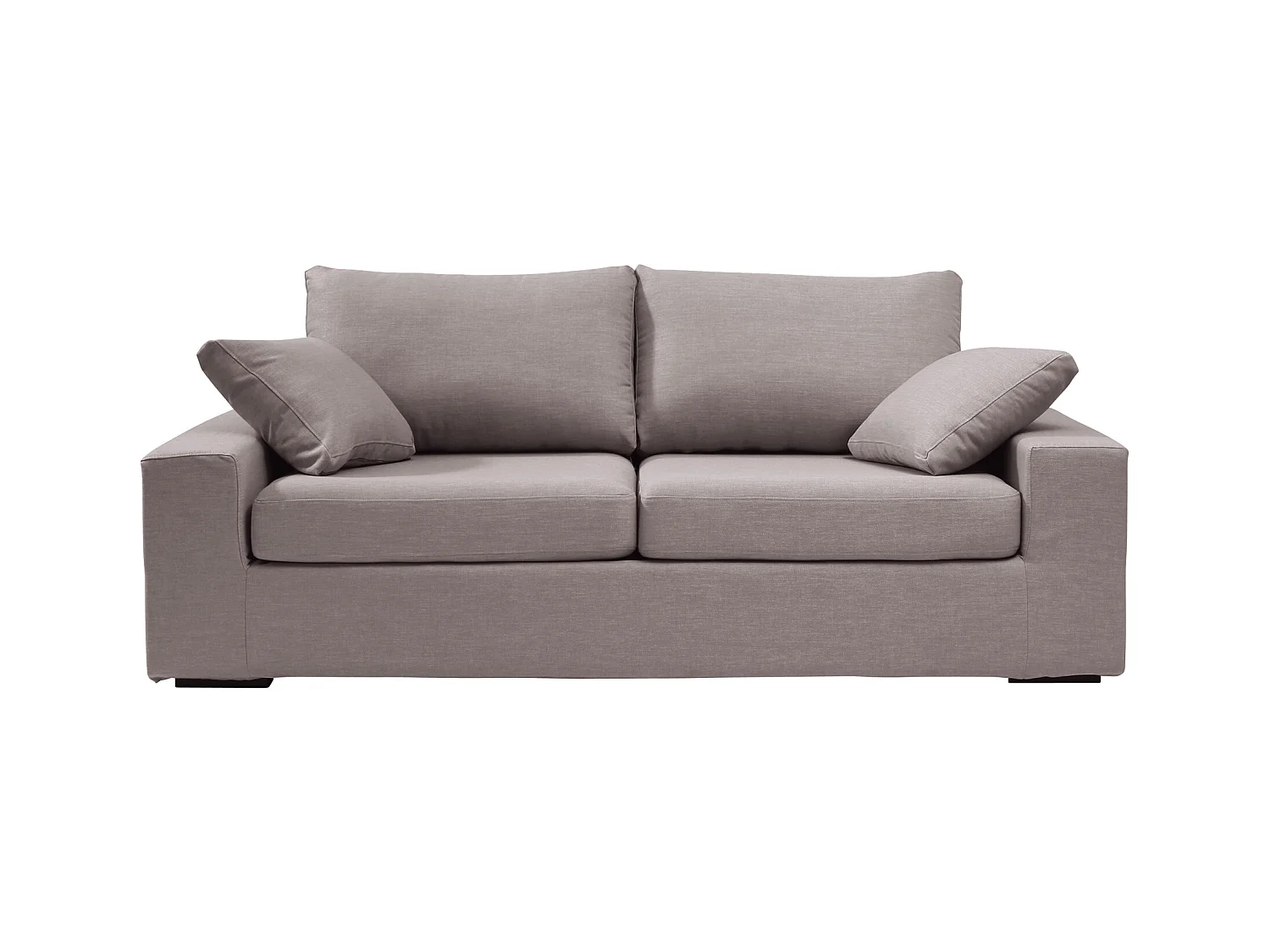 Canapé 3 pl DEULE 193 cm fixe tissu Tradition Taupe - 100% déhoussable - Fab. France