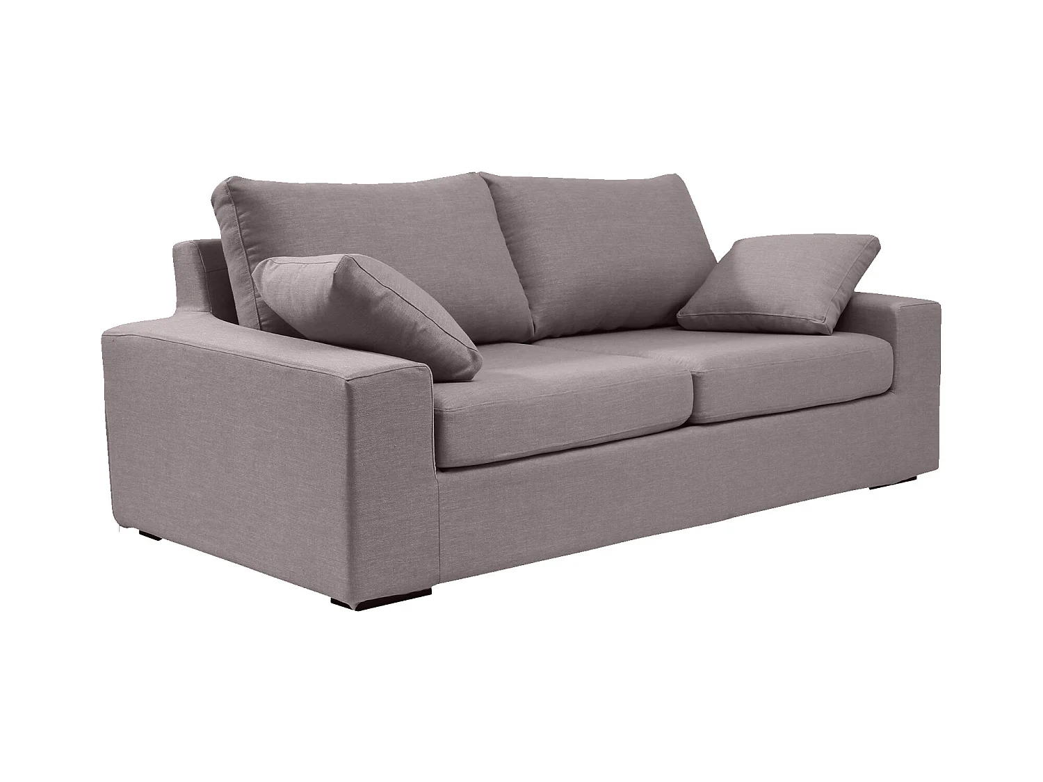 Canapé 3 pl DEULE 193 cm fixe tissu Tradition Taupe - 100% déhoussable - Fab. France
