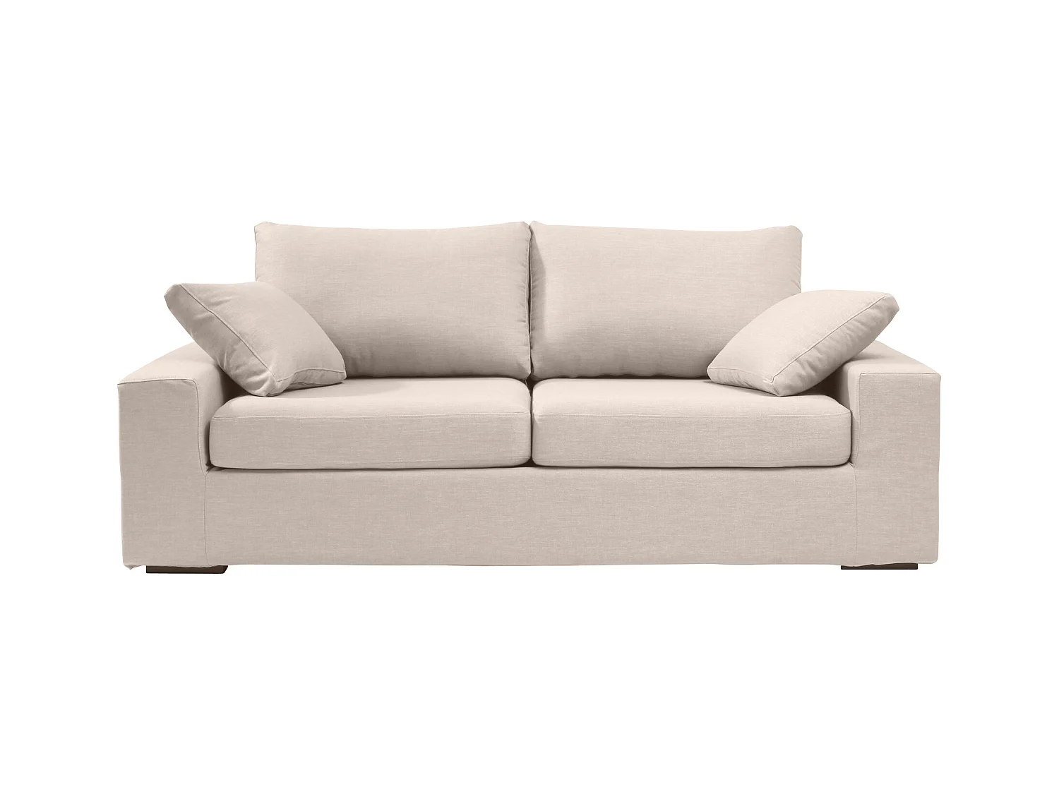 Canapé 3 pl DEULE 193 cm fixe tissu Tradition Beige - 100% déhoussable - Fab. France
