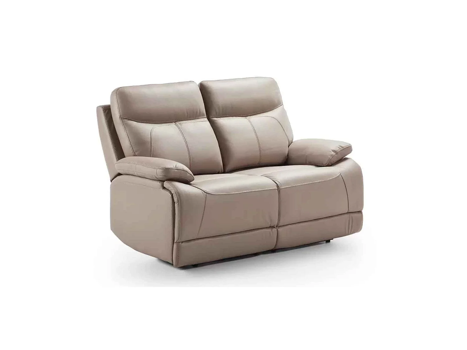 Canapé 2 places fixe cuir Bilbao Gris