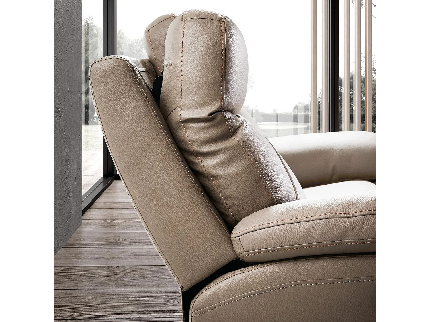 Canapé cuir 2 places, 2 relax électriques Bilbao Gris