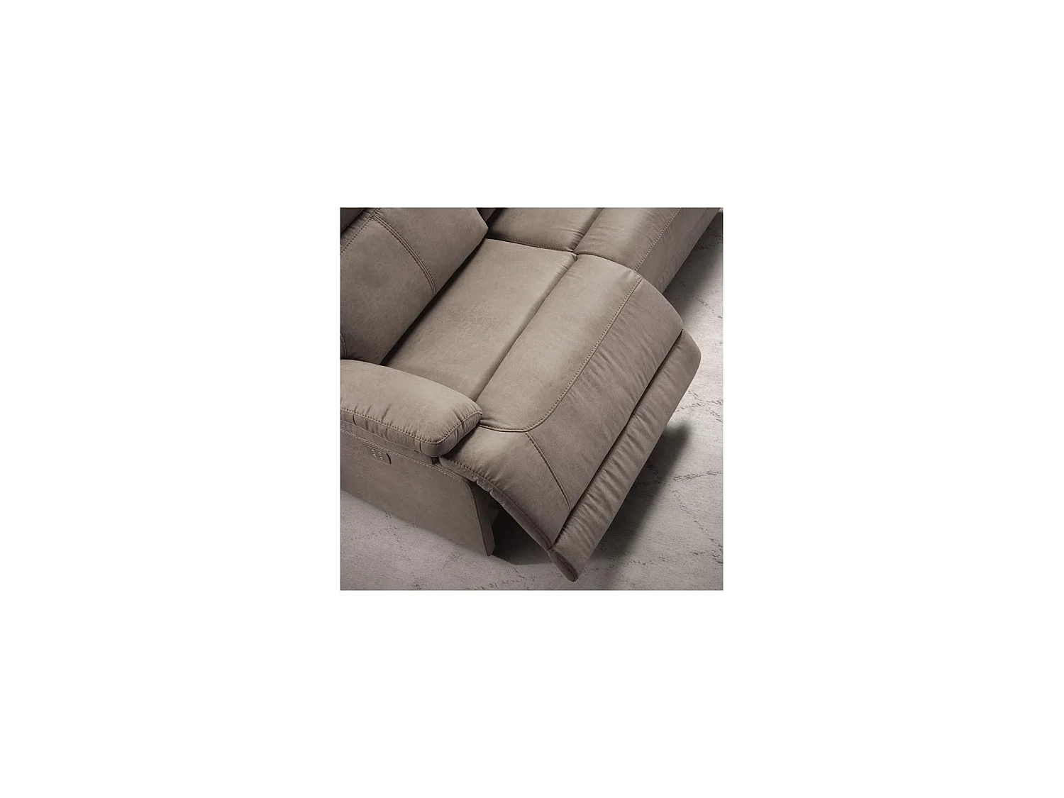 Canapé cuir 2 places, 2 relax électriques Bilbao Gris