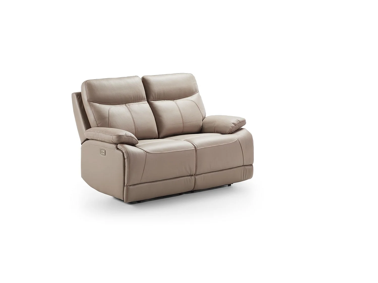 Canapé cuir 2 places, 2 relax électriques Bilbao Gris