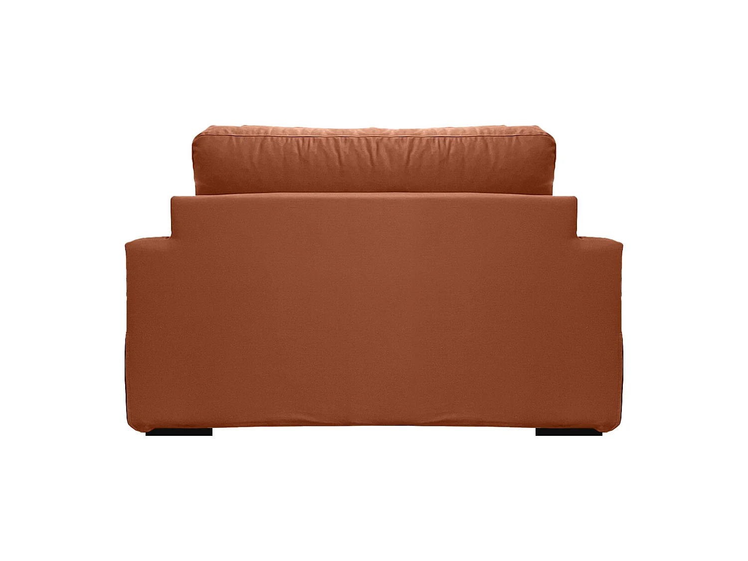 Fauteuil XL TRESSIN 145 cm fixe tissu coton Terracotta - 100% déhoussable - Fab. France