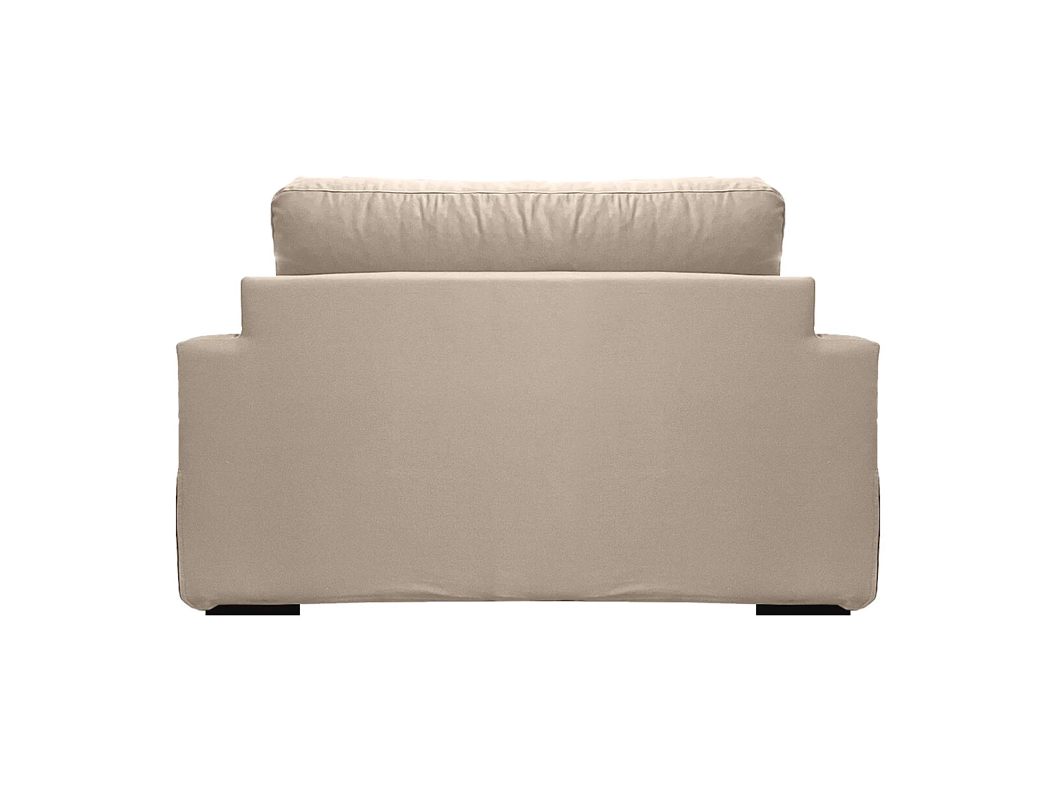 Fauteuil XL TRESSIN 145 cm fixe tissu coton Taupe - 100% déhoussable - Fab. France