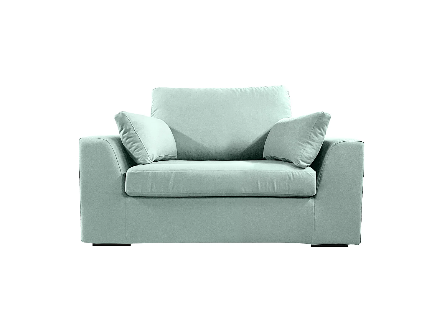 Fauteuil XL TRESSIN 145 cm fixe tissu coton Céladon - 100% déhoussable - Fab. France
