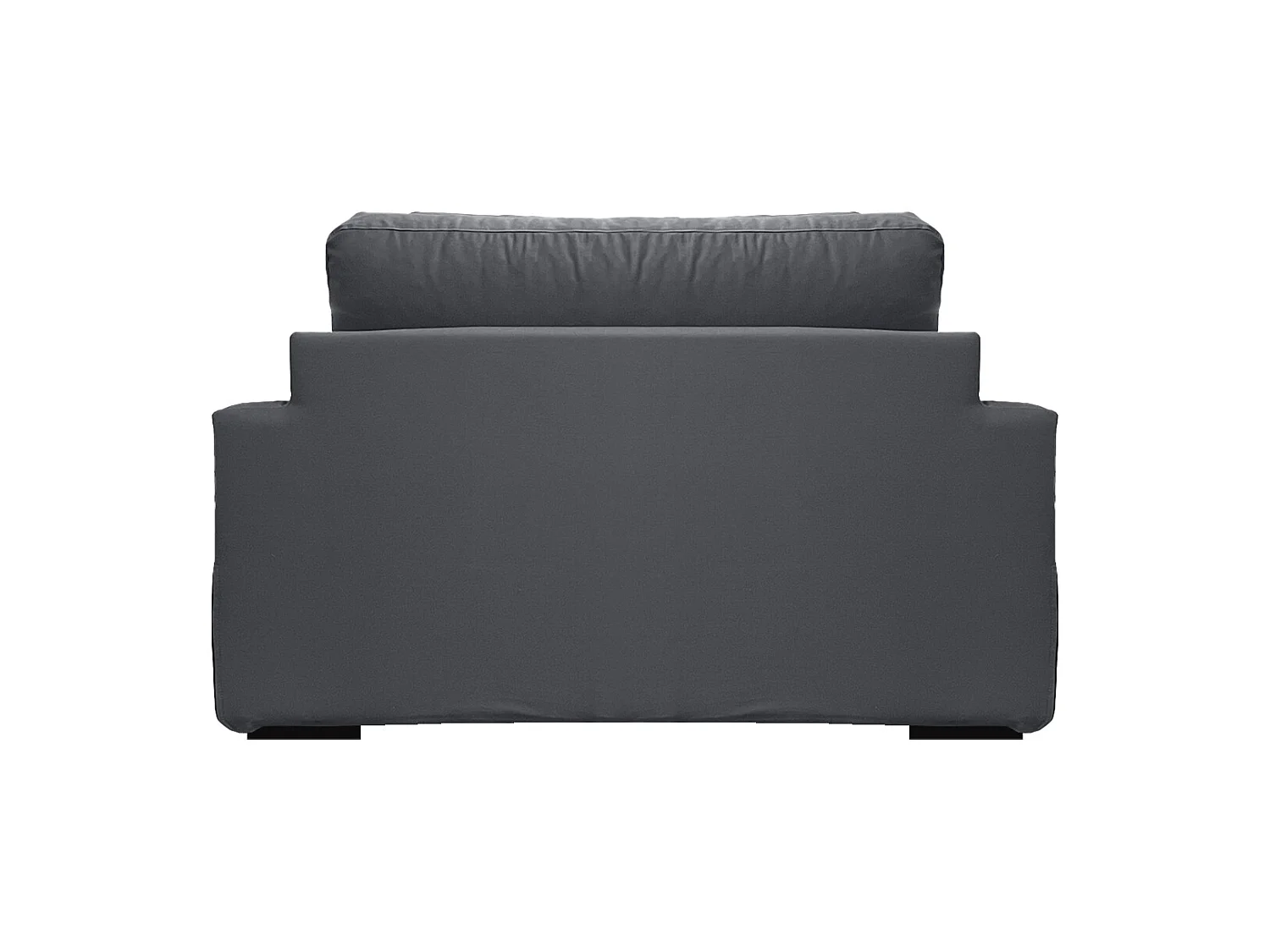 Fauteuil XL TRESSIN 145 cm fixe tissu coton Anthracite - 100% déhoussable - Fab. France