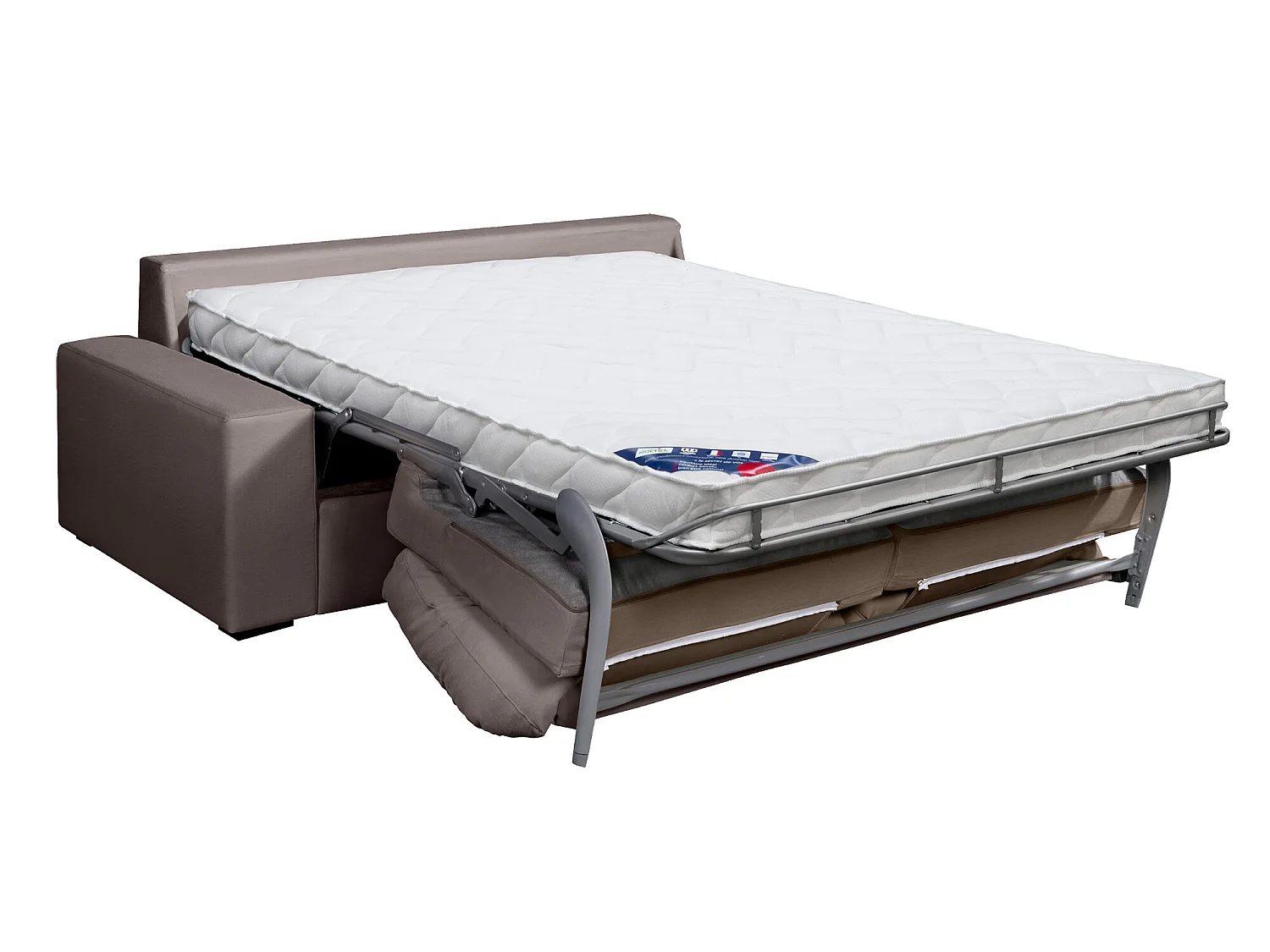 Convertible 14 cm HR 35kg/m³ canapé 3 pl DEULE 203 cm Tradition Taupe - Fab. France