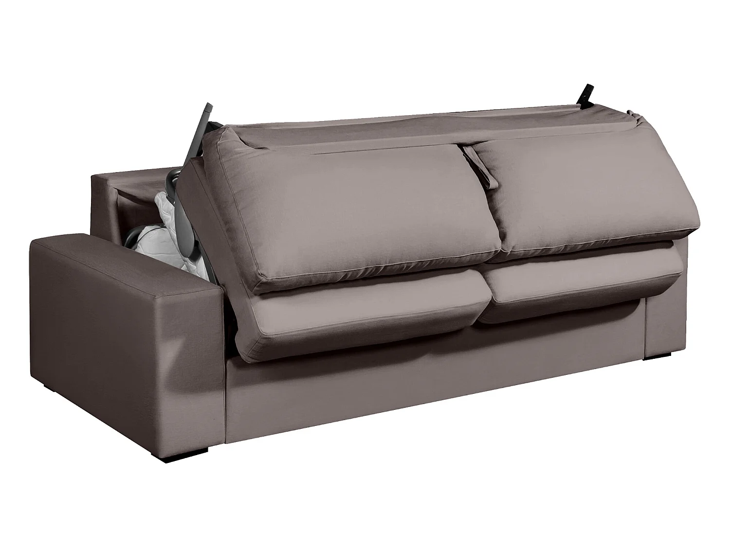 Convertible 14 cm HR 35kg/m³ canapé 3 pl DEULE 203 cm Tradition Taupe - Fab. France