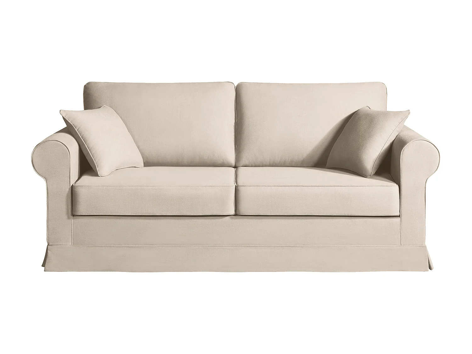 Convertible 14 cm HR 35kg/m³ canapé 3 pl COLME 200 cm tissu Tradition Beige