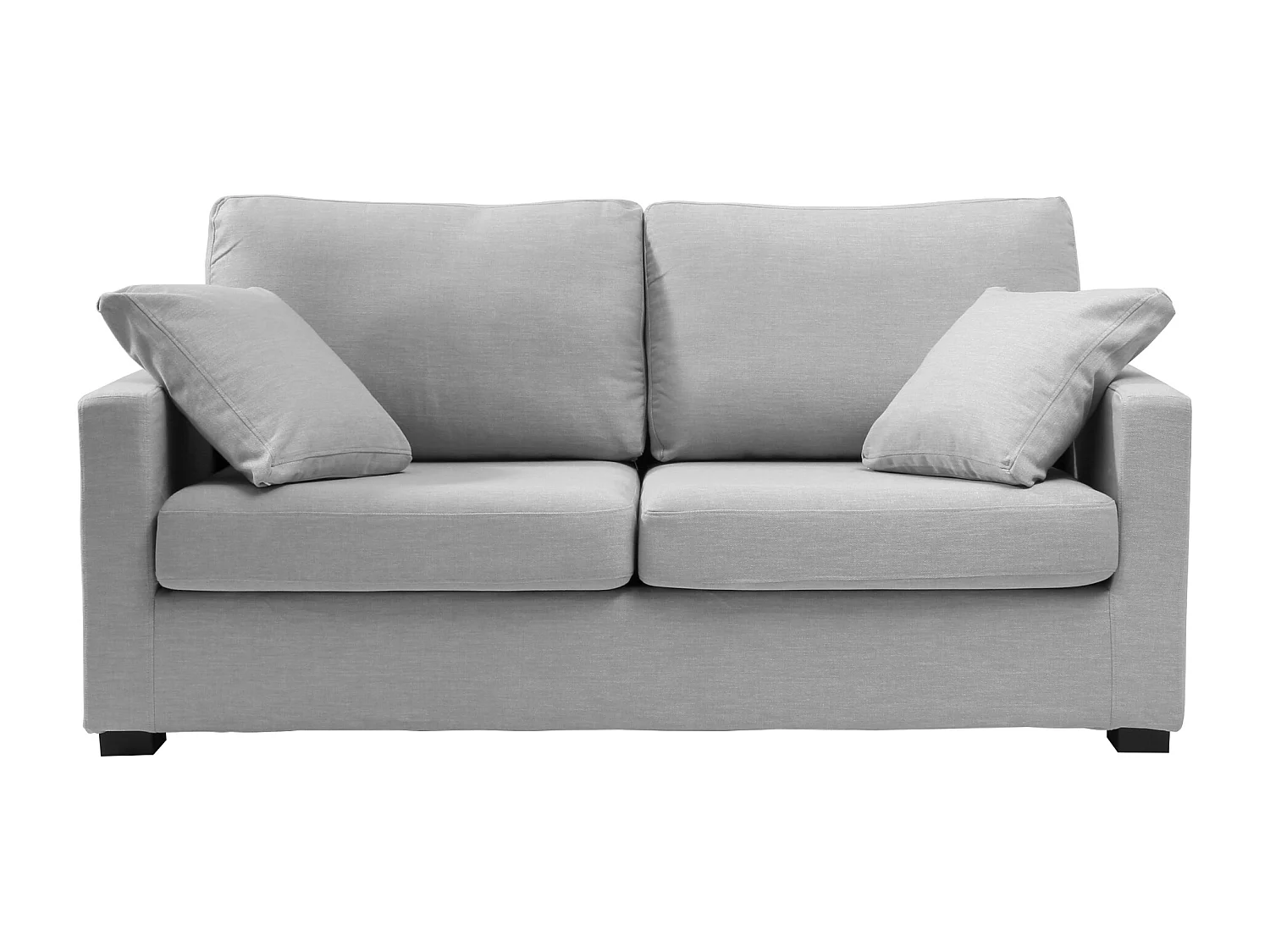 Convertible 6 cm lattes canapé 3 pl LYS 175 cm tissu Tradition Gris Clair - Fab. France