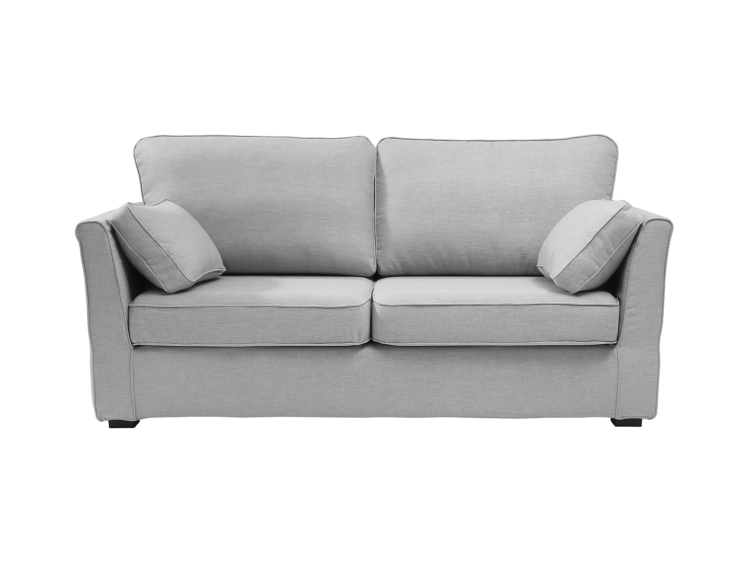 Convertible 6 cm lattes canapé 3 pl ESCAUT 185 cm tissu Tradition Gris Clair - Fab. France