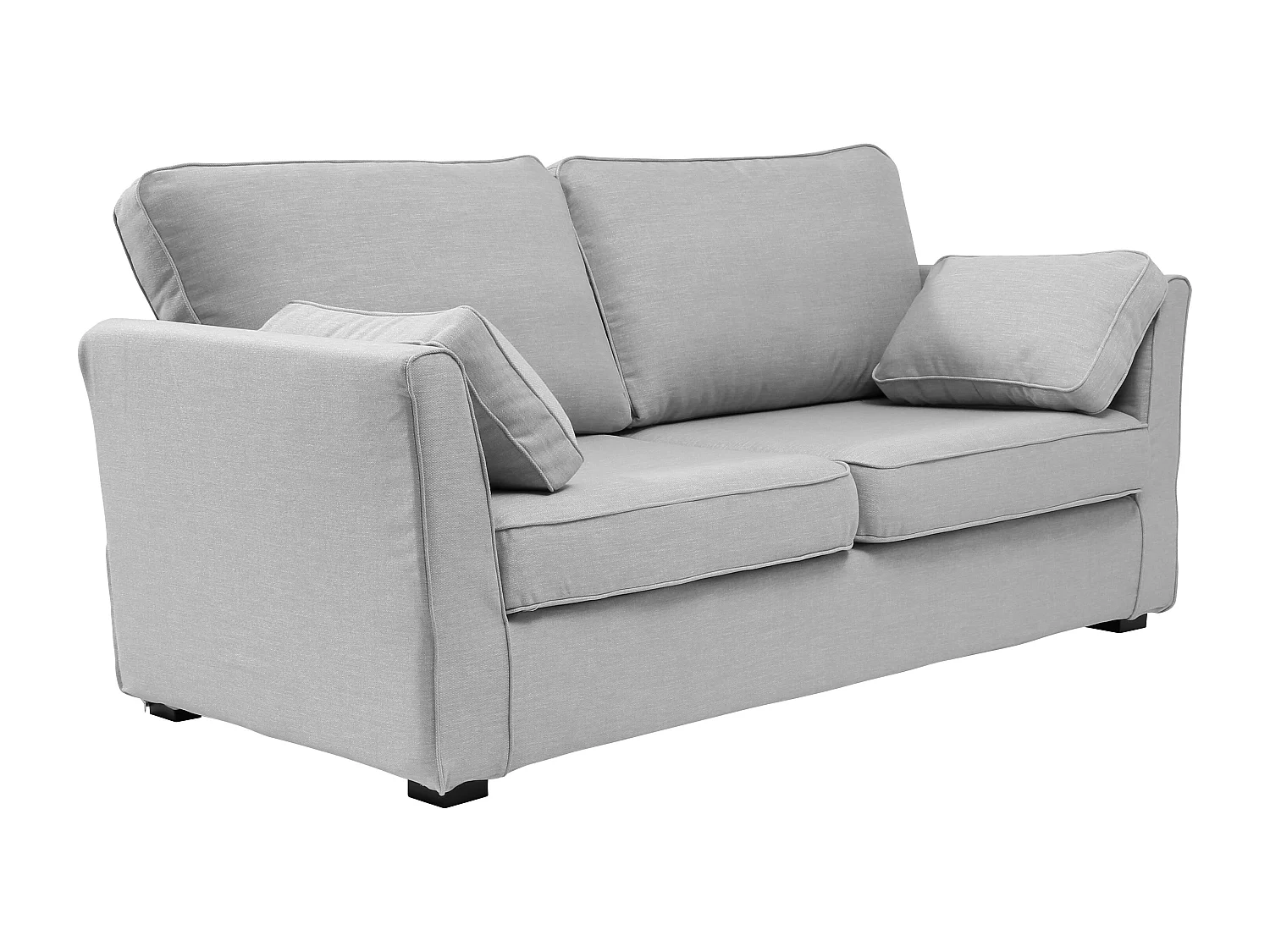 Convertible 6 cm lattes canapé 3 pl ESCAUT 185 cm tissu Tradition Gris Clair - Fab. France