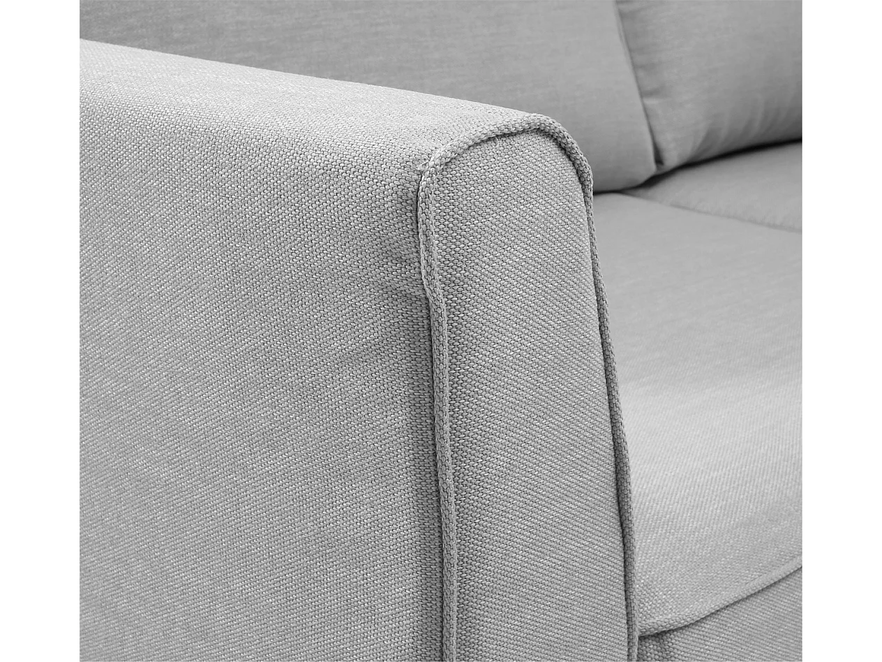 Convertible 6 cm lattes canapé 3 pl ESCAUT 185 cm tissu Tradition Gris Clair - Fab. France