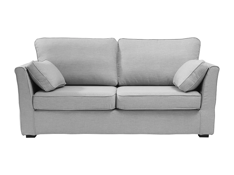 Convertible 6 cm lattes canapé 3 pl ESCAUT 185 cm tissu Tradition Gris Clair - Fab. France
