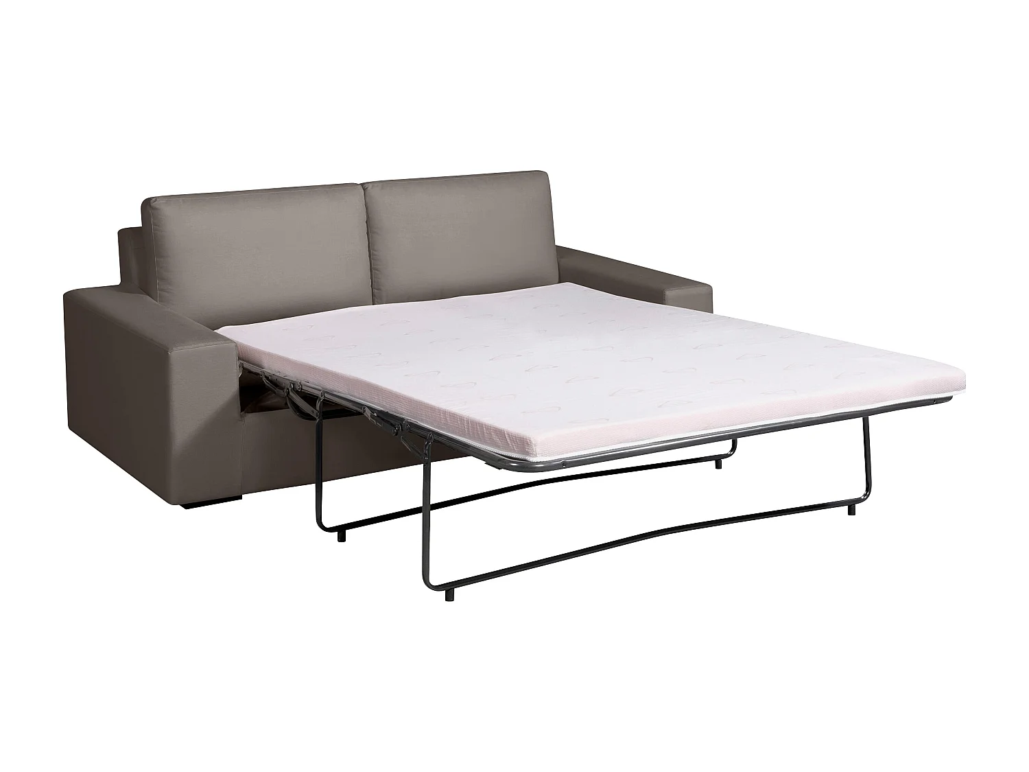 Convertible 6 cm lattes canapé 3 pl DEULE 193 cm tissu Tradition Taupe - Fab. France